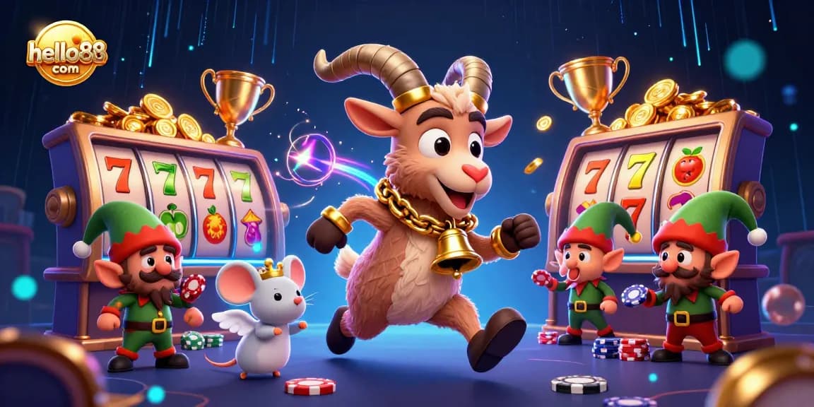 Experience thrilling casino action with hello88 com featuring festive characters in a holiday-horror scene.
