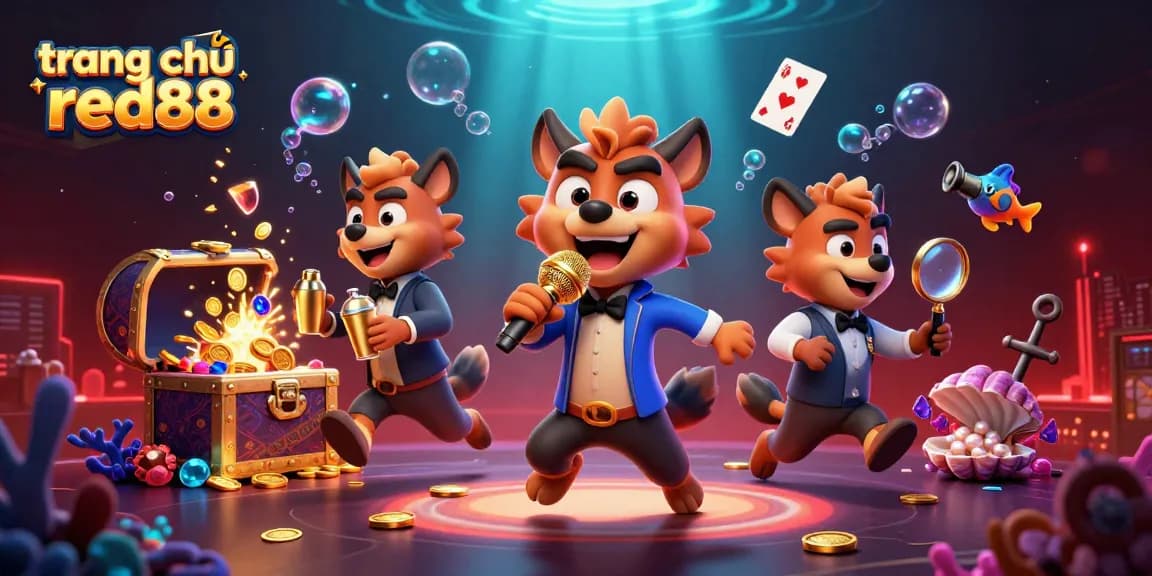 Experience the vibrant and engaging atmosphere of trang chủ red88 with hyenas in a lively casino setting.