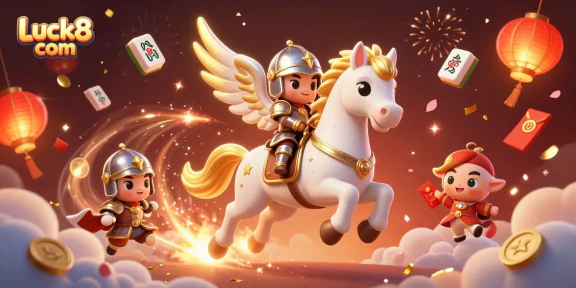Experience thrilling wins at Luck8 com with an exciting animated scene of luck and celebration.
