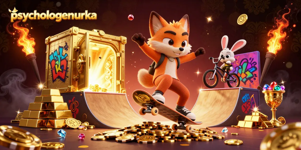 Experience the thrilling action of psychologeneureka with cartoon characters in a vibrant casino scene.
