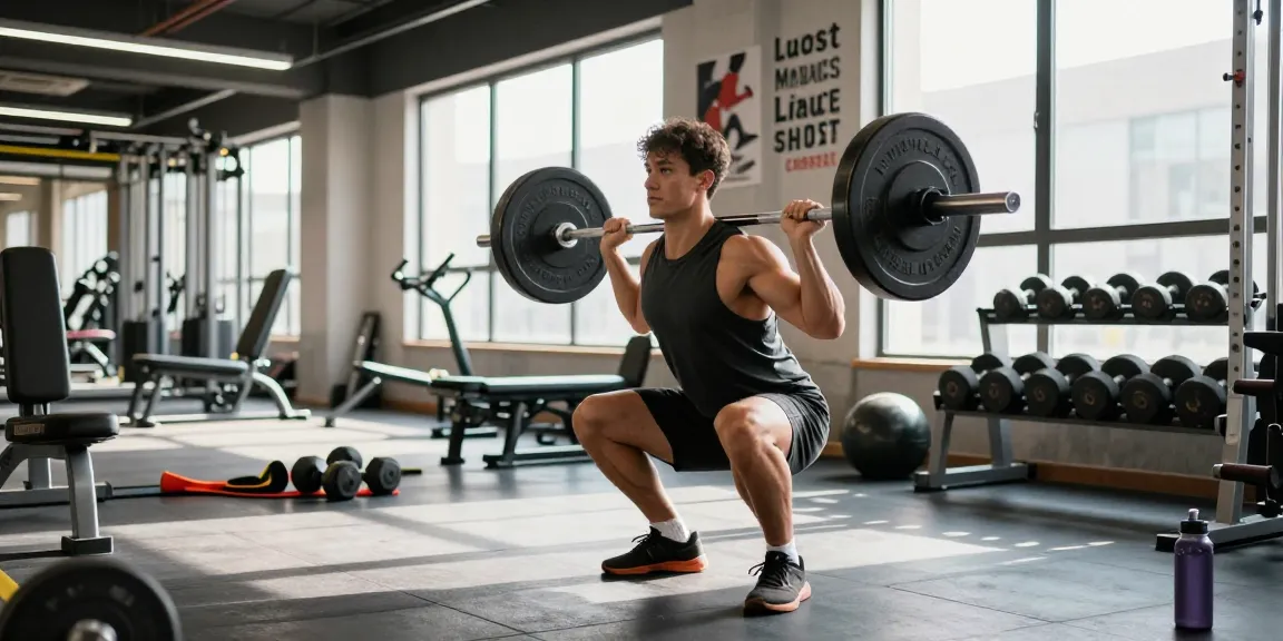 Prime Pharma Steroiden Winkel met bodybuilder die intensief traint in een moderne sportschool.