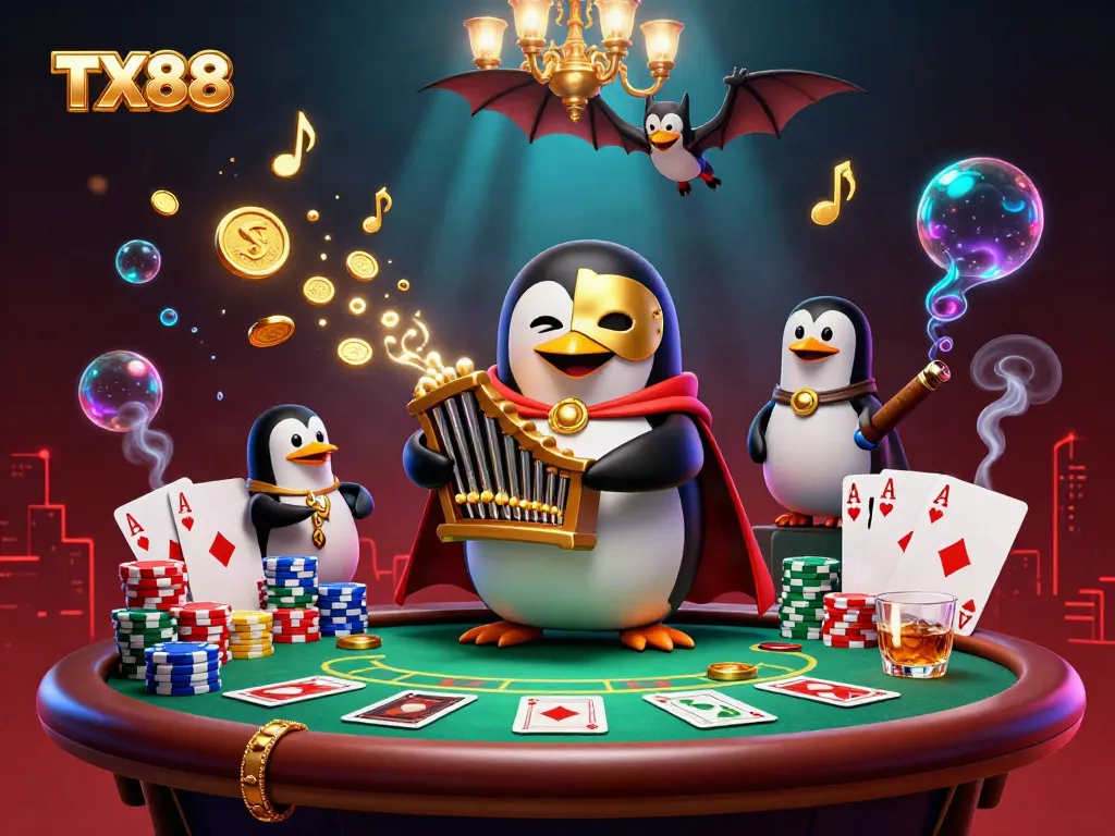 Experience the excitement at TX88 Casino with vibrant characters and rich gambling elements.