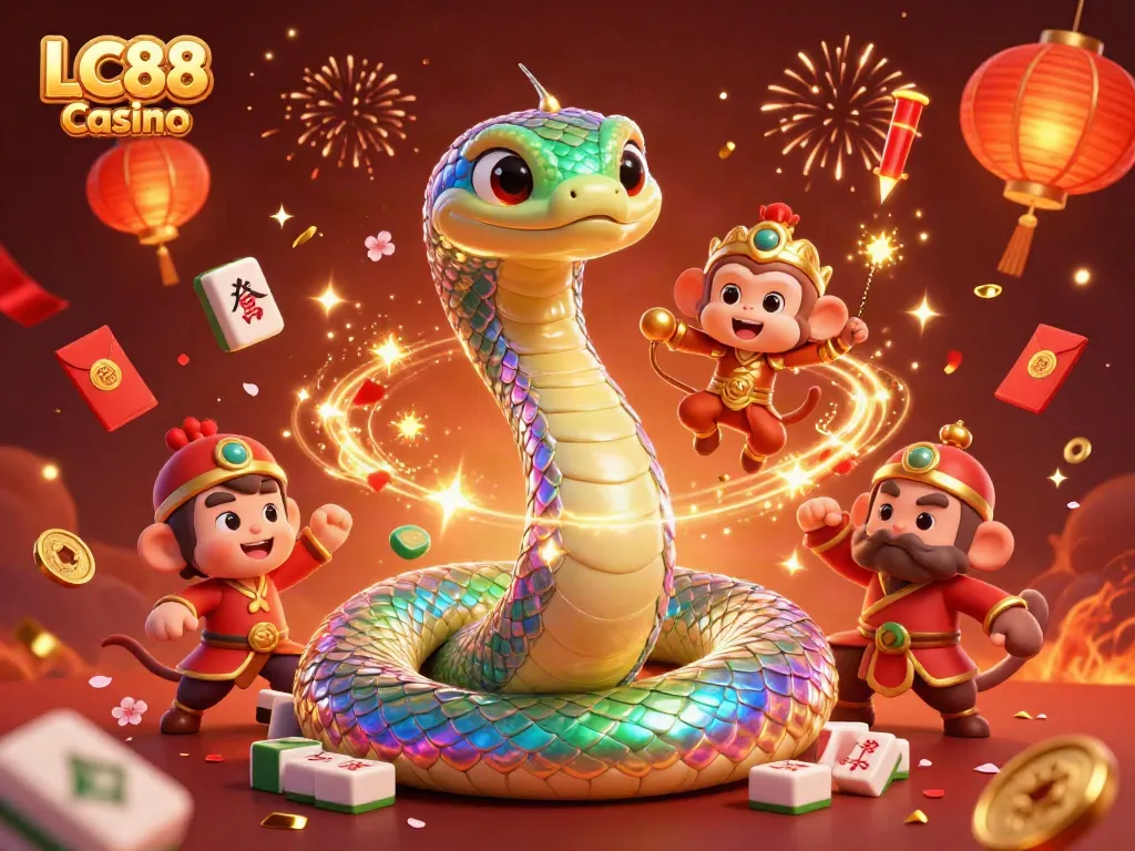 Experience the magic of LC88 Casino with vibrant elements celebrating online gaming and excitement.