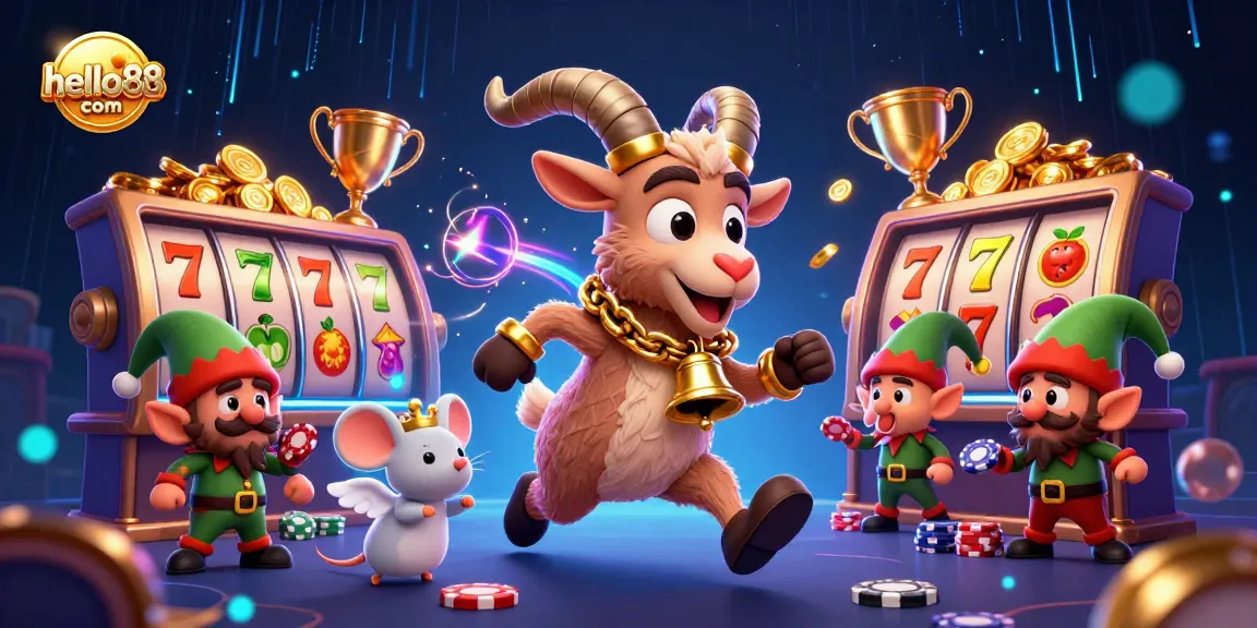 Experience thrilling casino action with hello88 com featuring festive characters in a holiday-horror scene.