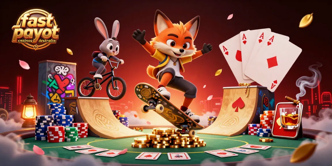 Experience rapid winnings at fast payout casinos in Australia with a vivid 3D casino scene.