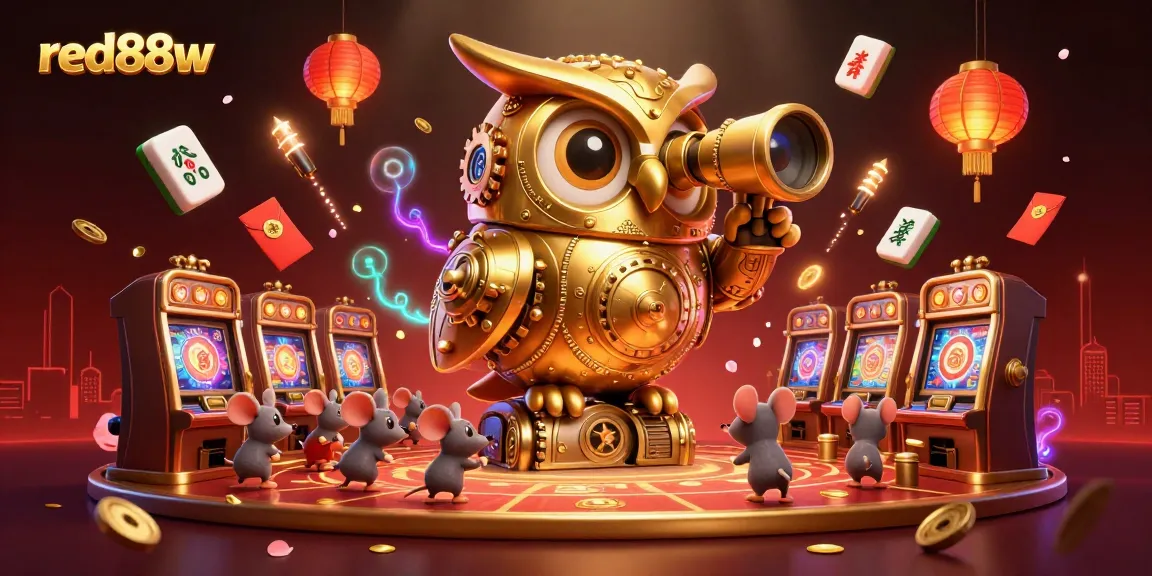 Experience thrilling gameplay at red88w with a vibrant 3D casino scene featuring unique characters and game elements.