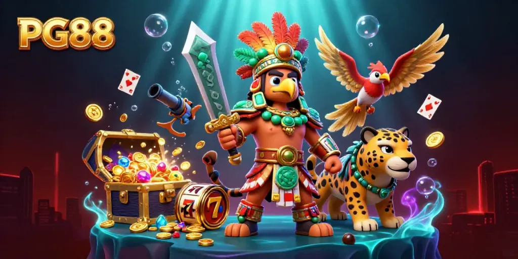 Experience the thrilling world of PG88 with dynamic characters and vibrant casino elements.