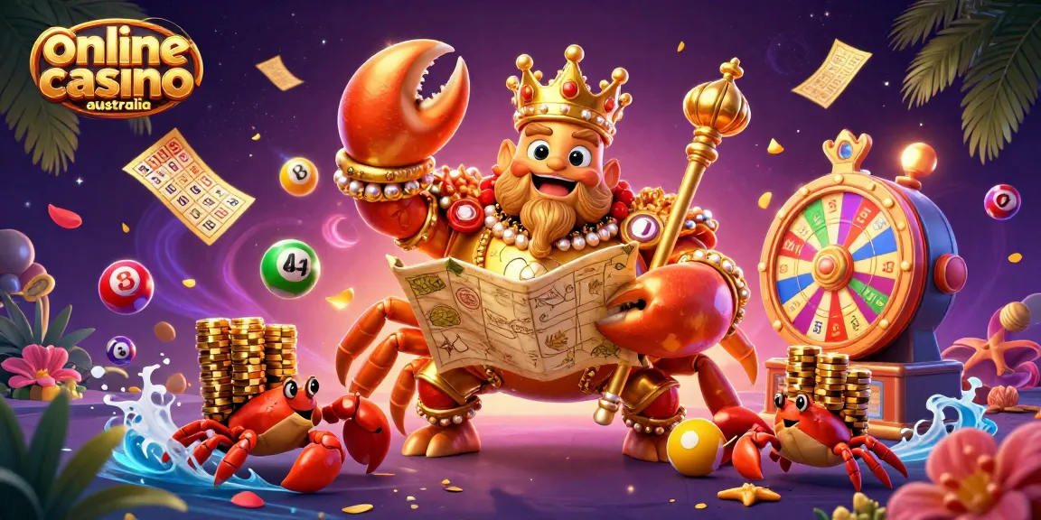Experience the thrill at online casino Australia with golden crab emperor and vibrant gaming elements.