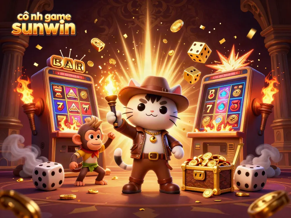 Experience excitement with cổng game sunwin in a vibrant, immersive casino adventure scene.