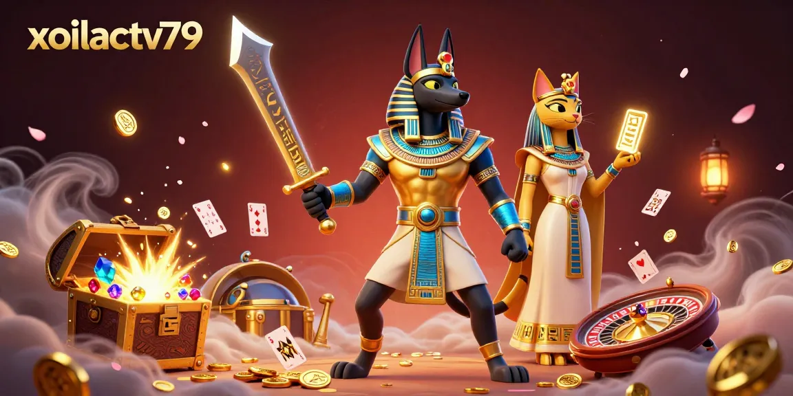 Experience dynamic gambling excitement at xoilactv79 with 3D illustrated warriors and vibrant gaming elements.