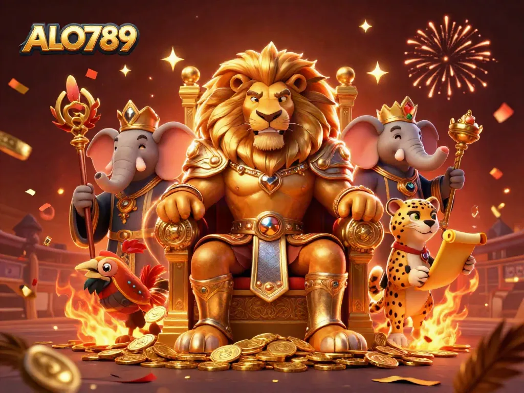 Experience the thrilling world of ALO789's cockfighting arena with vibrant colors and detailed characters.