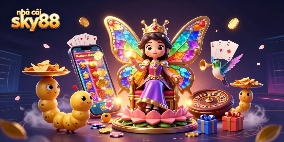 Experience the exciting world of nhà cái sky88 with vibrant gaming elements and captivating characters