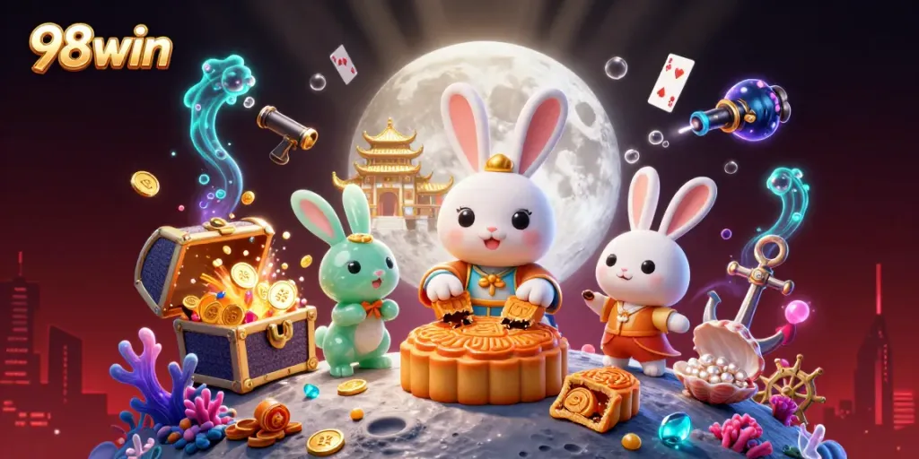 Experience thrilling games at 98win while winning poker chips inside mooncakes!