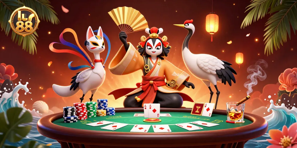 Play exciting card games at lu 88 with stunning visuals, vibrant poker elements, and energetic atmosphere.