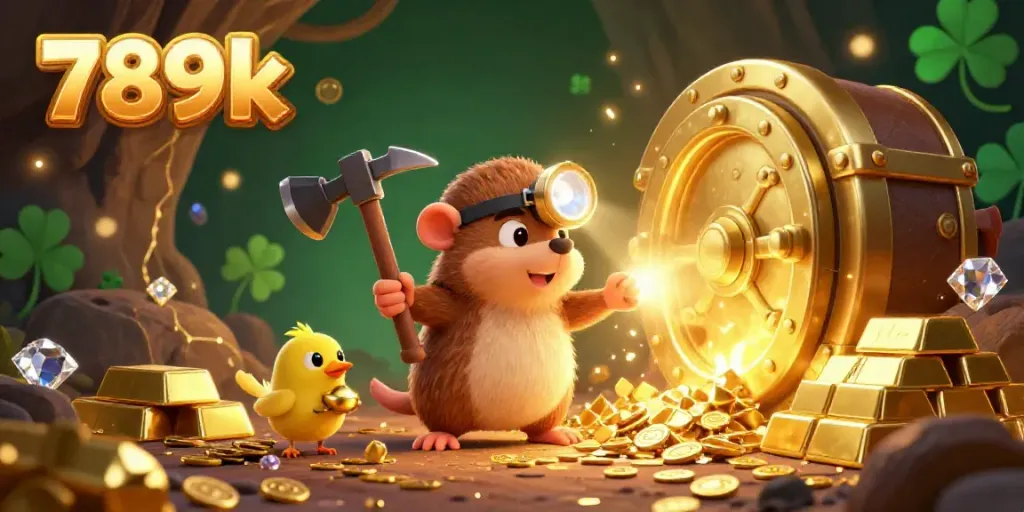 Experience thrilling adventures at 789k with a treasure hunter mining for elusive gems and gold.